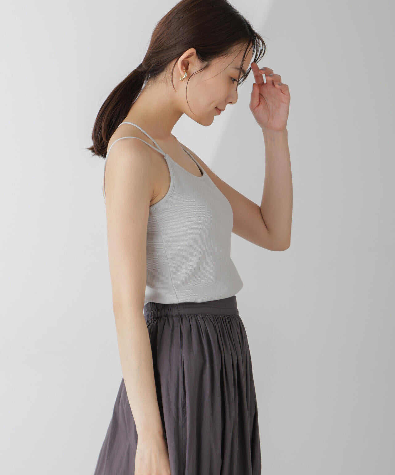 ラメテレコカップ付きバッククロスキャミソール 6694224311