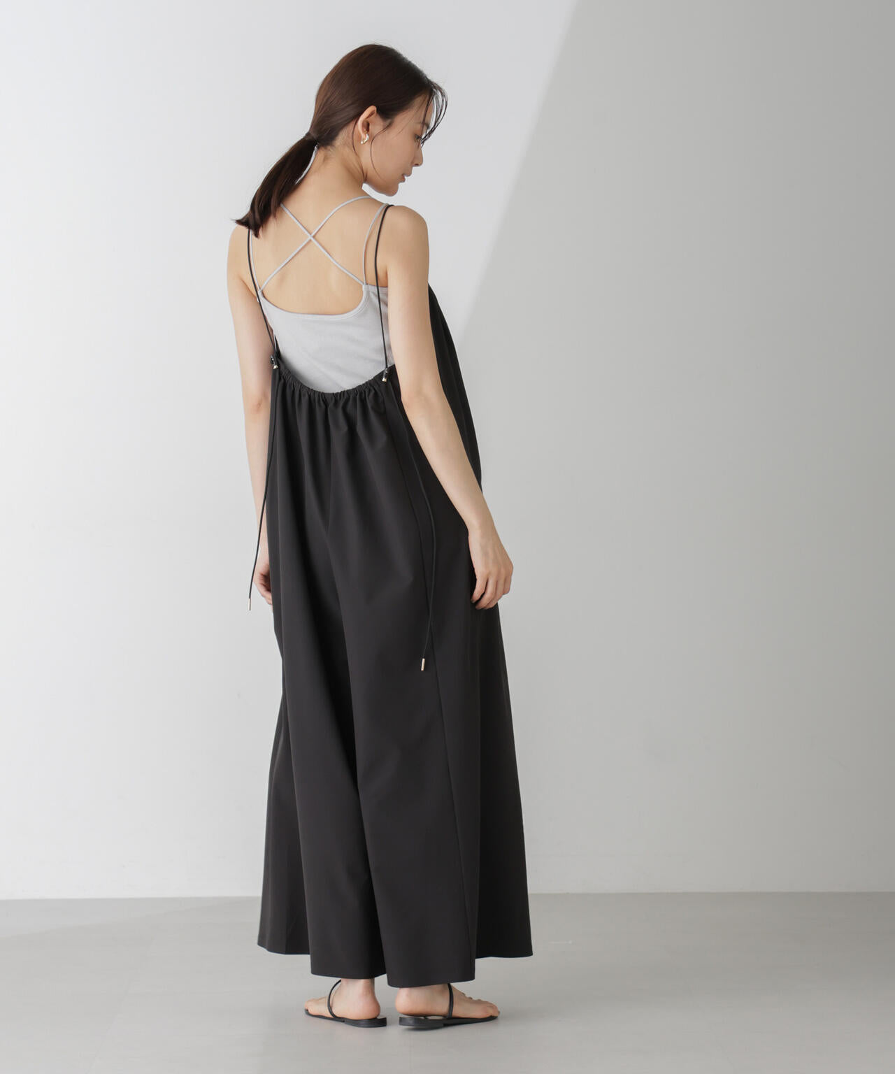 ラメテレコカップ付きバッククロスキャミソール 6694224311