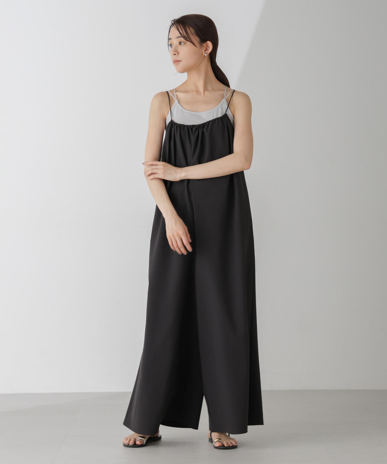 ラメテレコカップ付きバッククロスキャミソール 6694224311