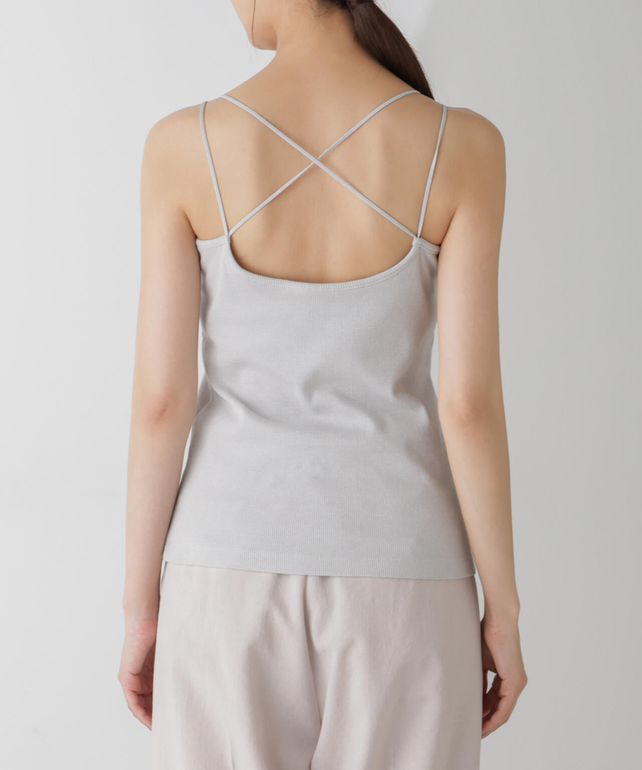 ラメテレコカップ付きバッククロスキャミソール 6694224311
