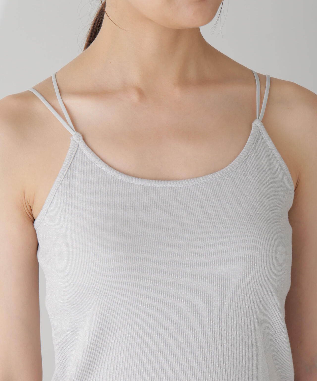 ラメテレコカップ付きバッククロスキャミソール 6694224311