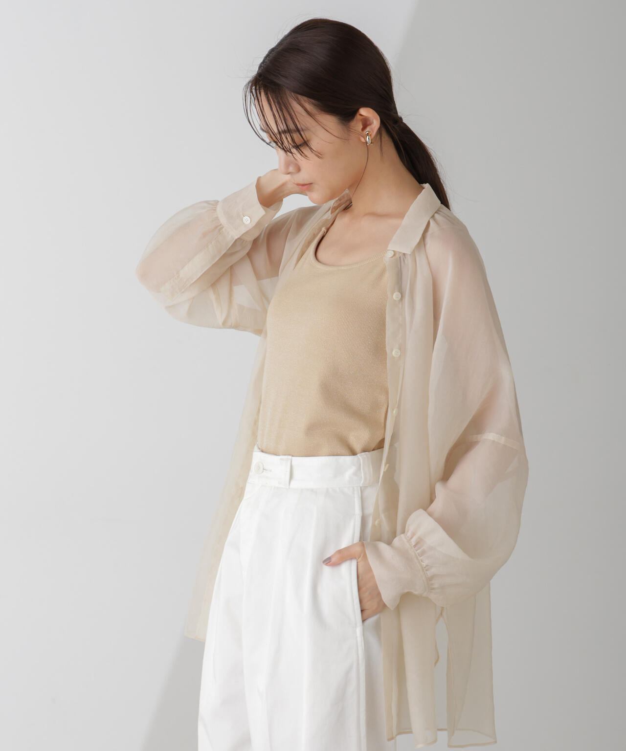 ラメテレコカップ付きバッククロスキャミソール 6694224311