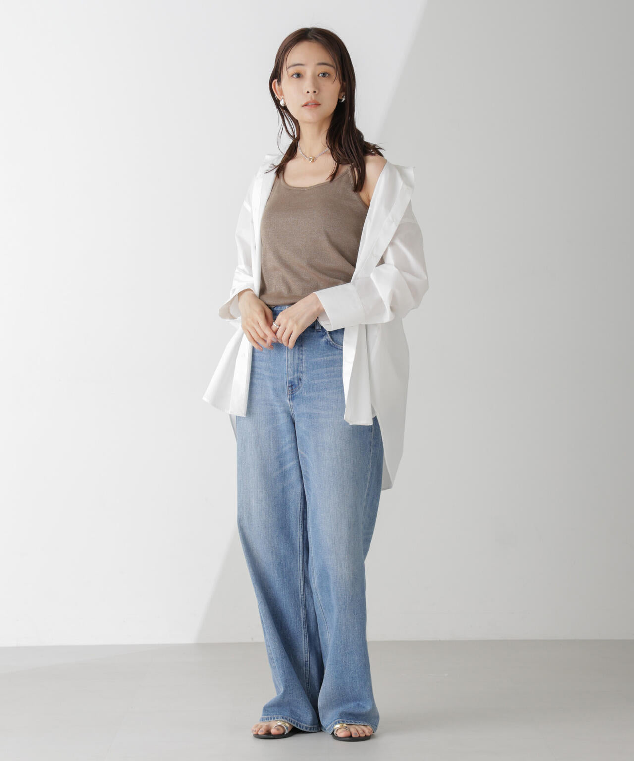 ラメテレコカップ付きバッククロスキャミソール 6694224311