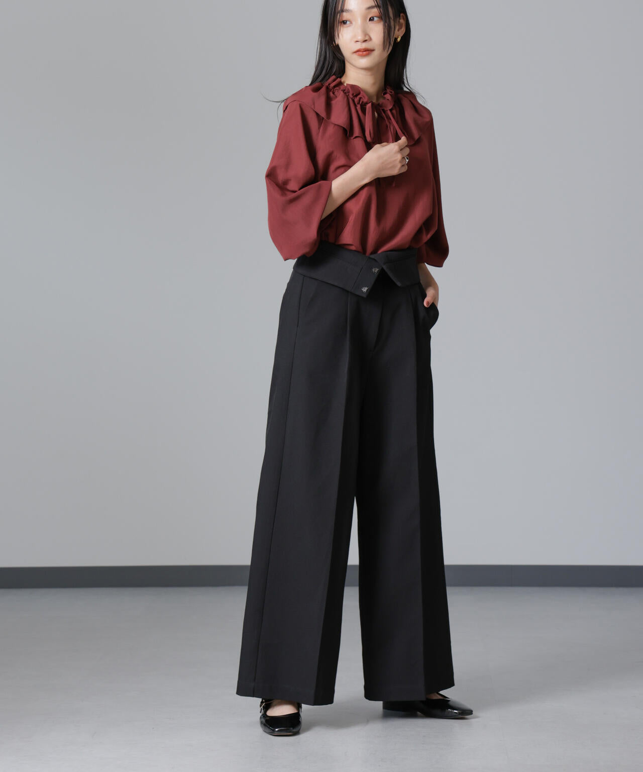 ハイウエストセンタープレスパンツ 6694227307