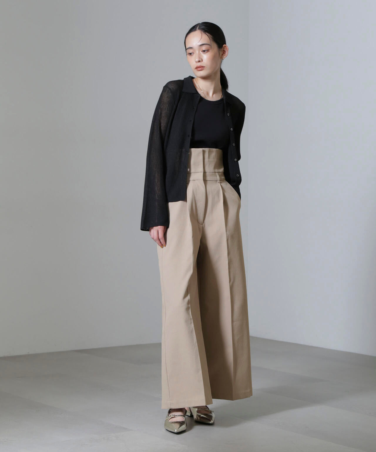 ハイウエストセンタープレスパンツ 6694227307