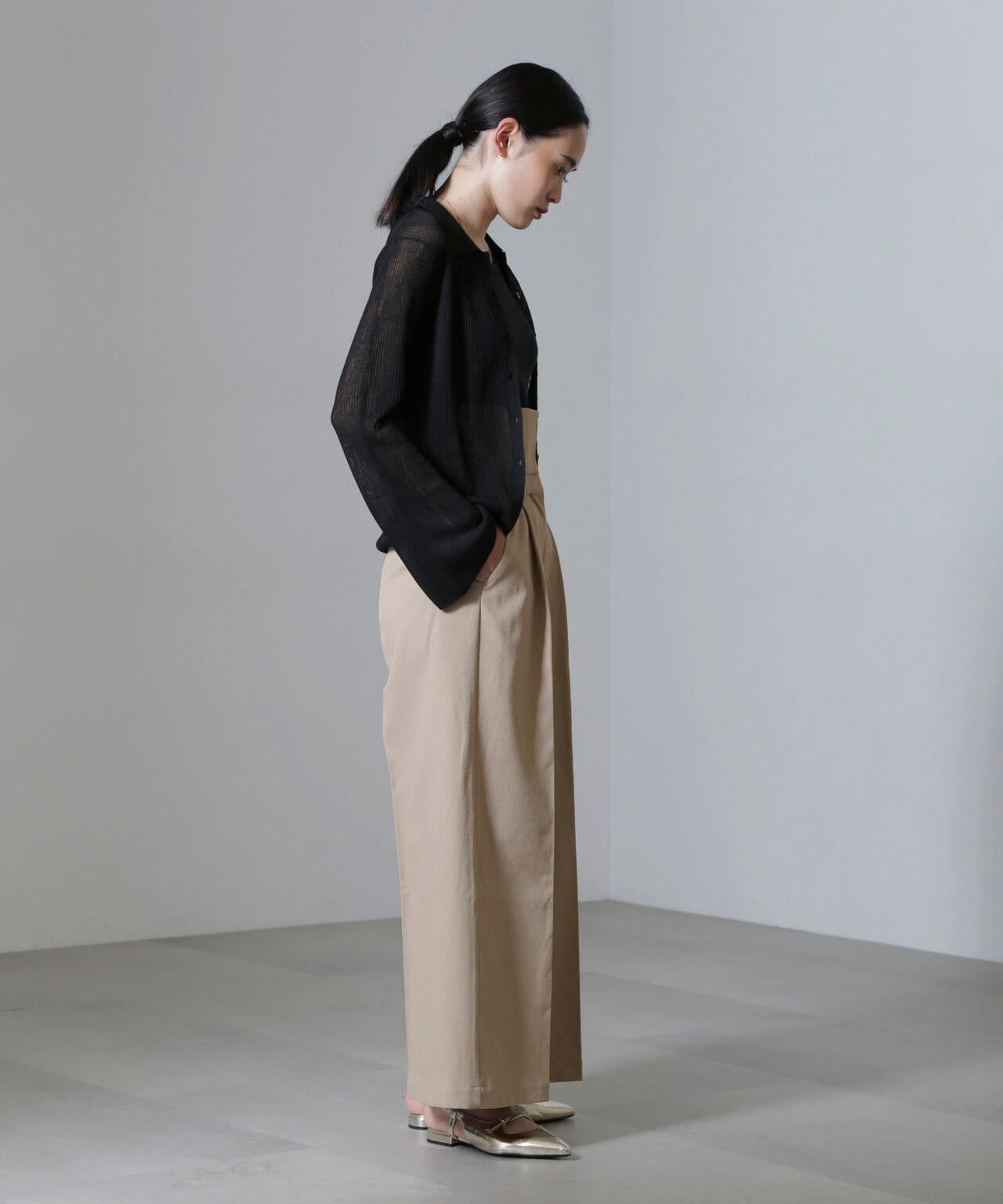 ハイウエストセンタープレスパンツ 6694227307