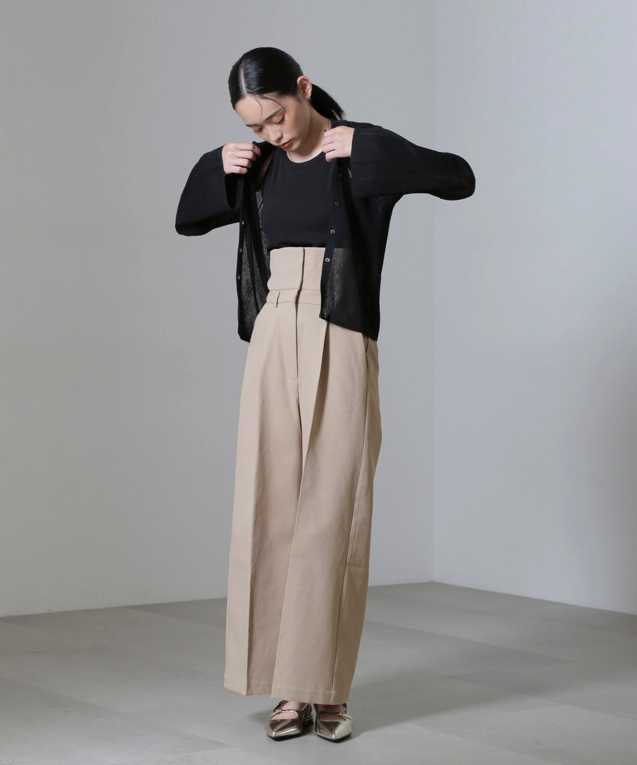 ハイウエストセンタープレスパンツ 6694227307