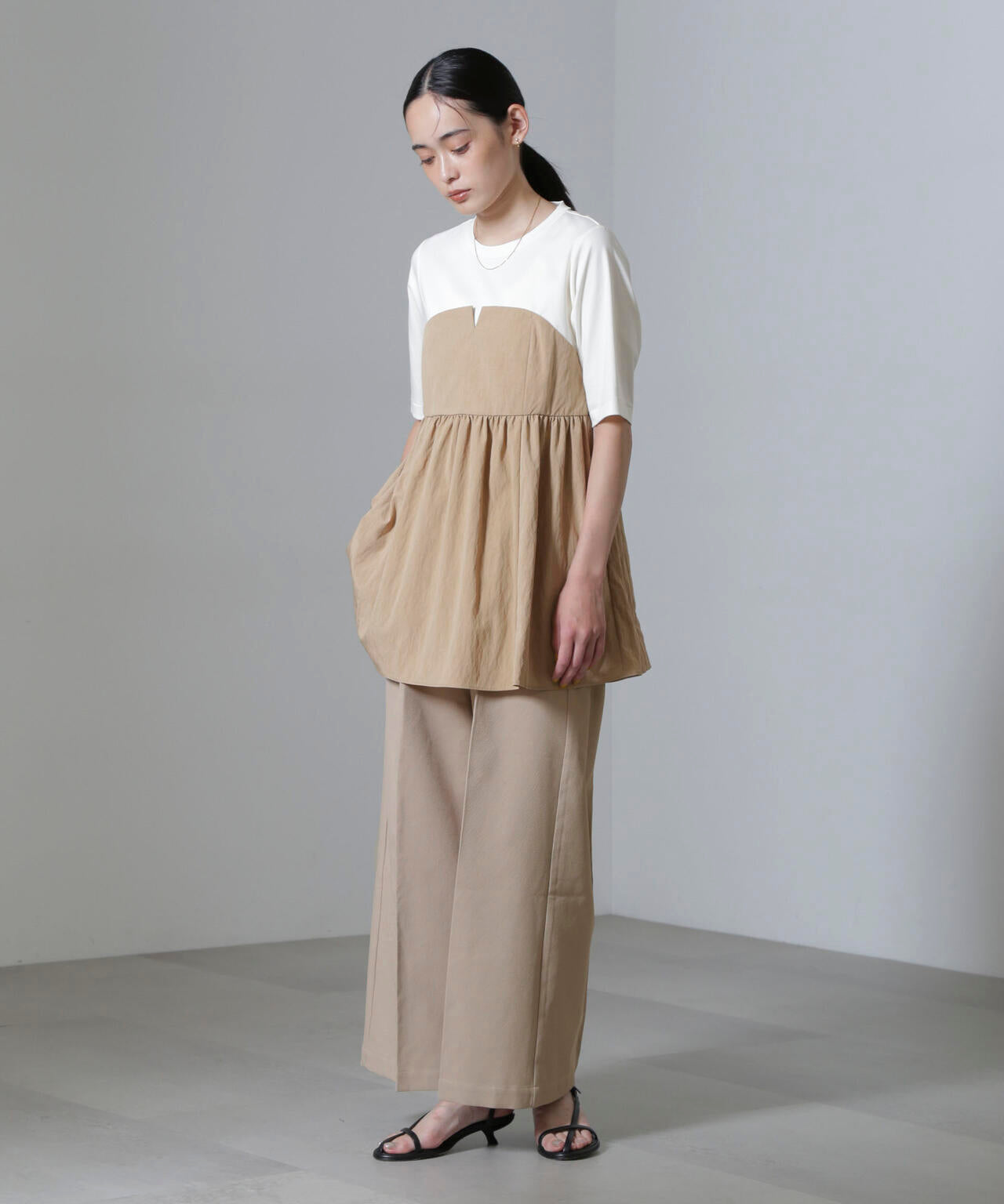 ハイウエストセンタープレスパンツ 6694227307