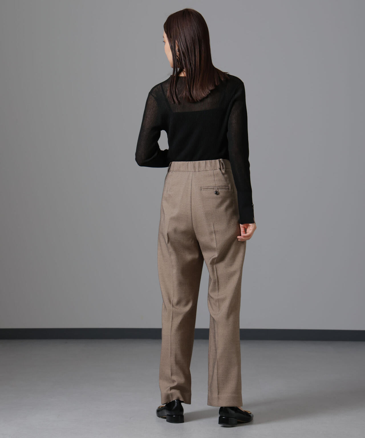 ツイードセミワイドタックパンツ(セットアップ可) 6694227309