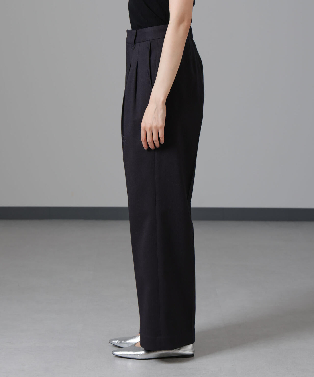 ツイードセミワイドタックパンツ(セットアップ可) 6694227309