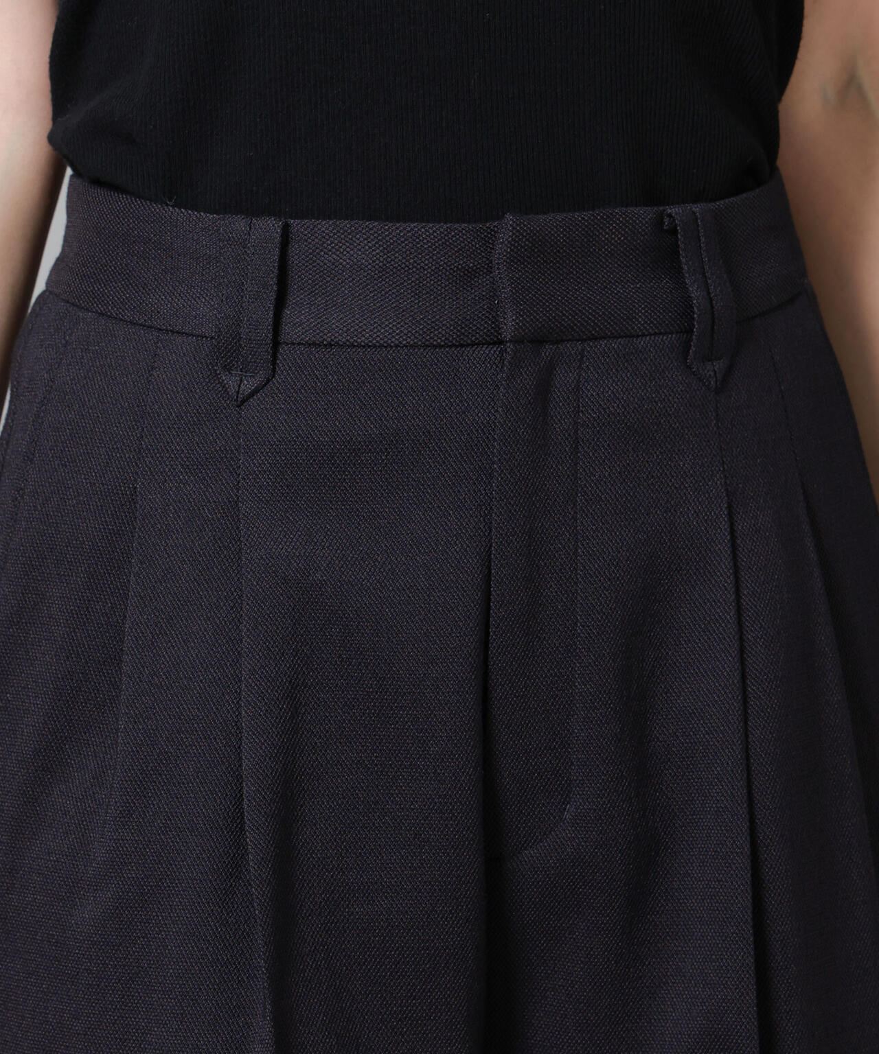 ツイードセミワイドタックパンツ(セットアップ可) 6694227309