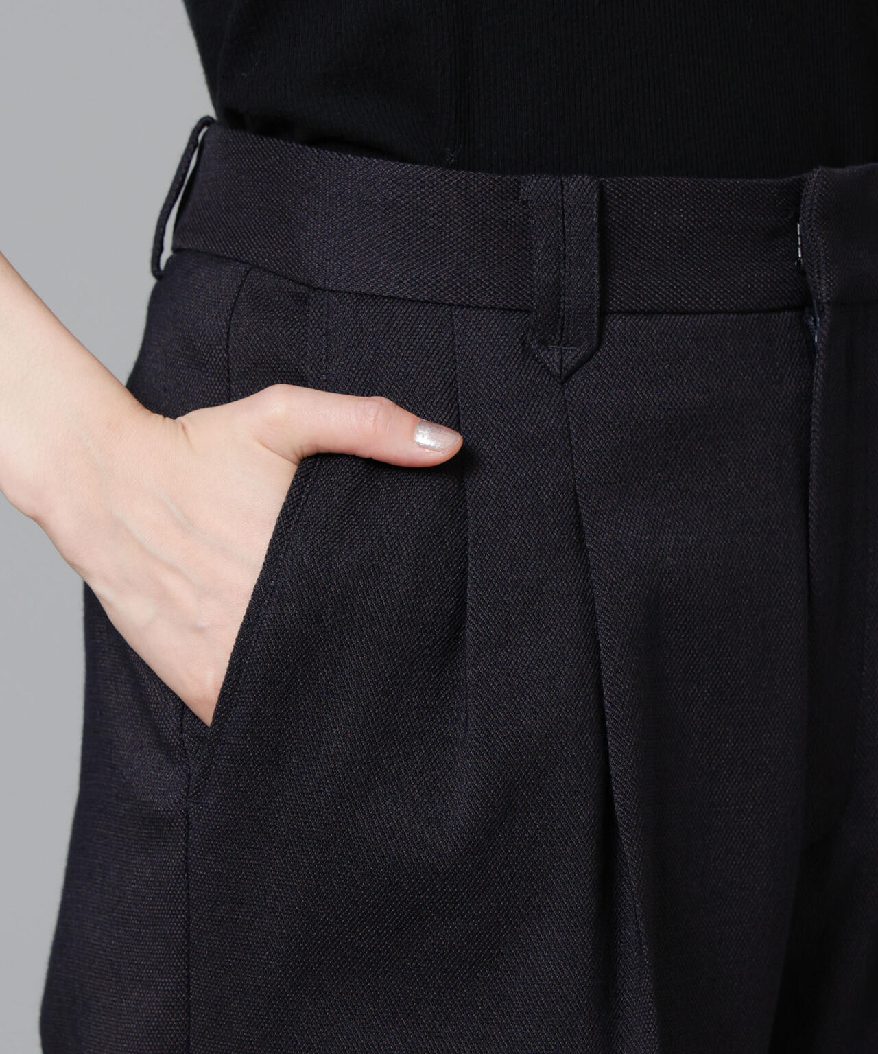 ツイードセミワイドタックパンツ(セットアップ可) 6694227309