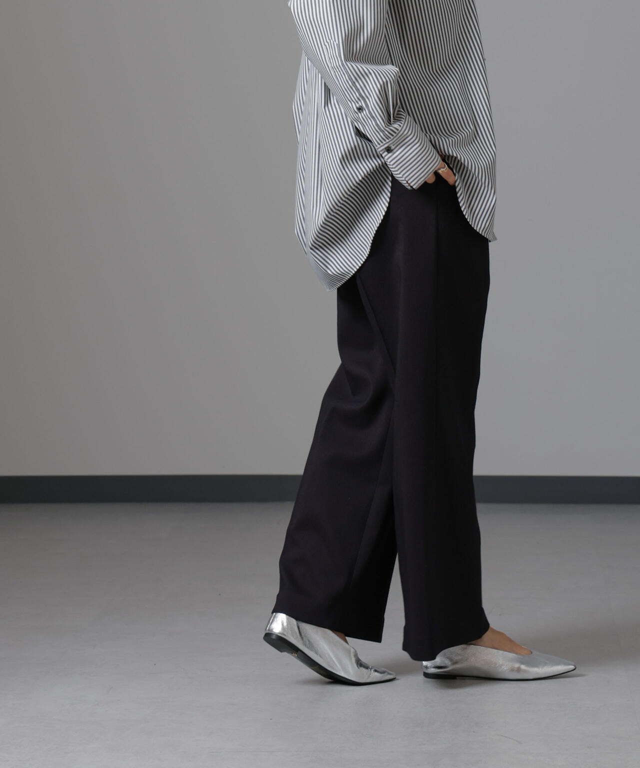 ツイードセミワイドタックパンツ(セットアップ可) 6694227309