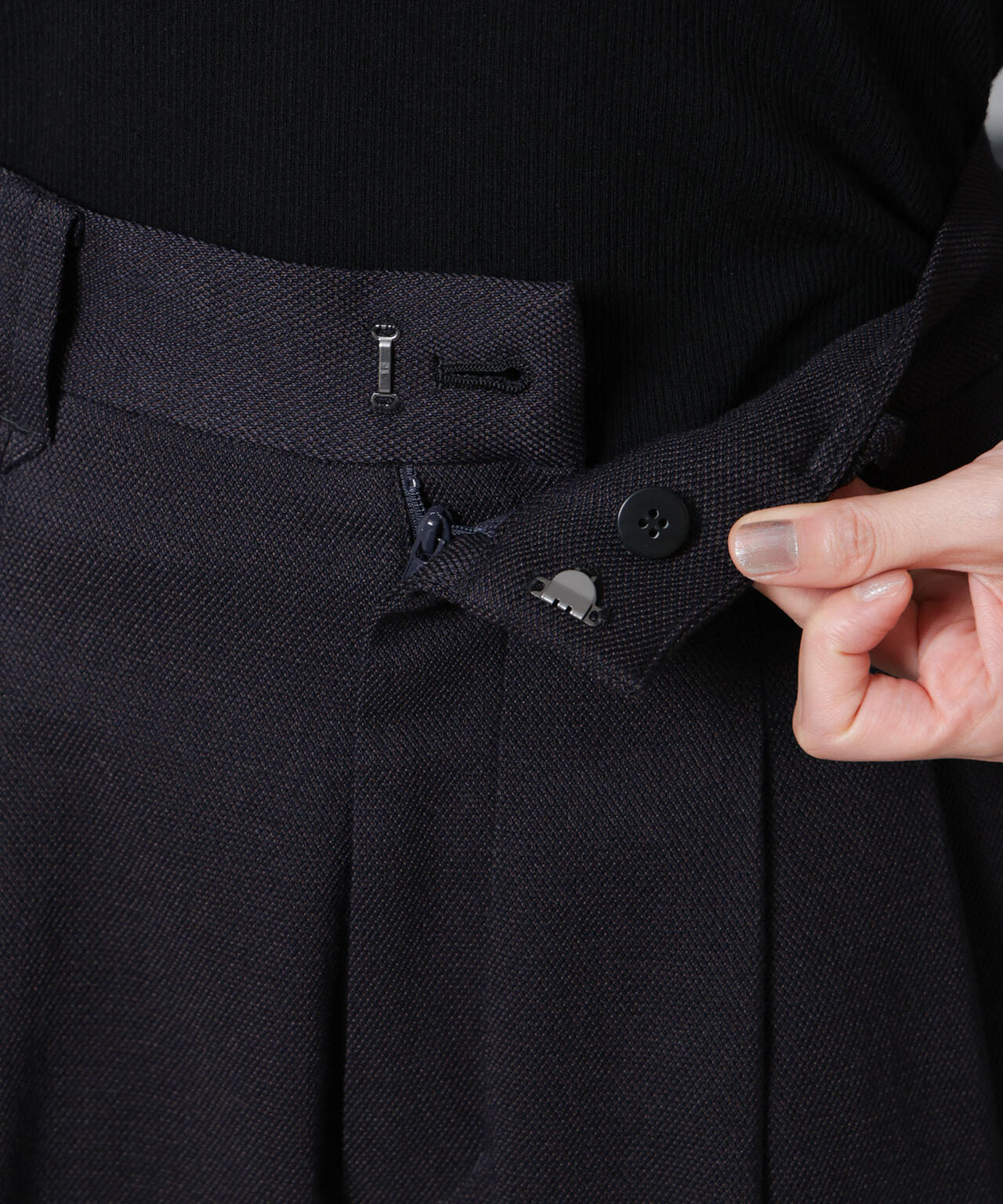 ツイードセミワイドタックパンツ(セットアップ可) 6694227309