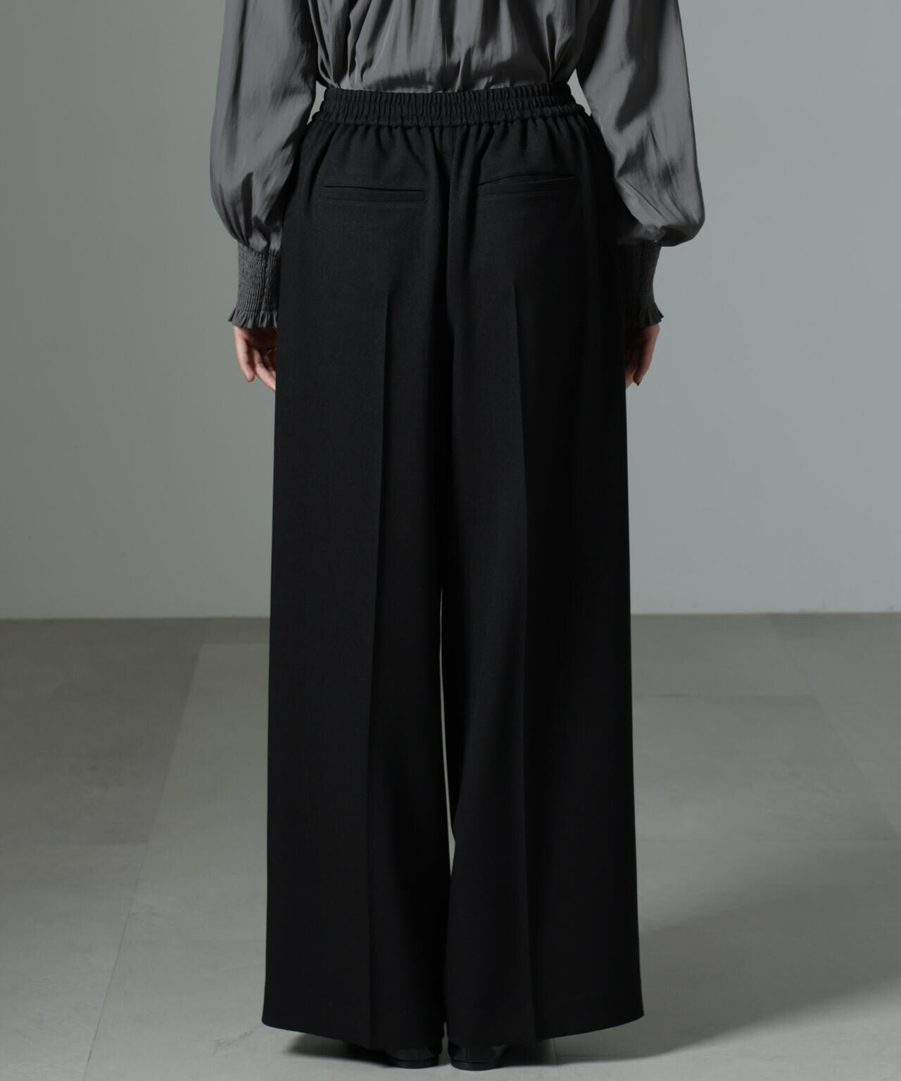 ストレッチサージピンタックイージーワイドパンツ(セットアップ可) 6694227319