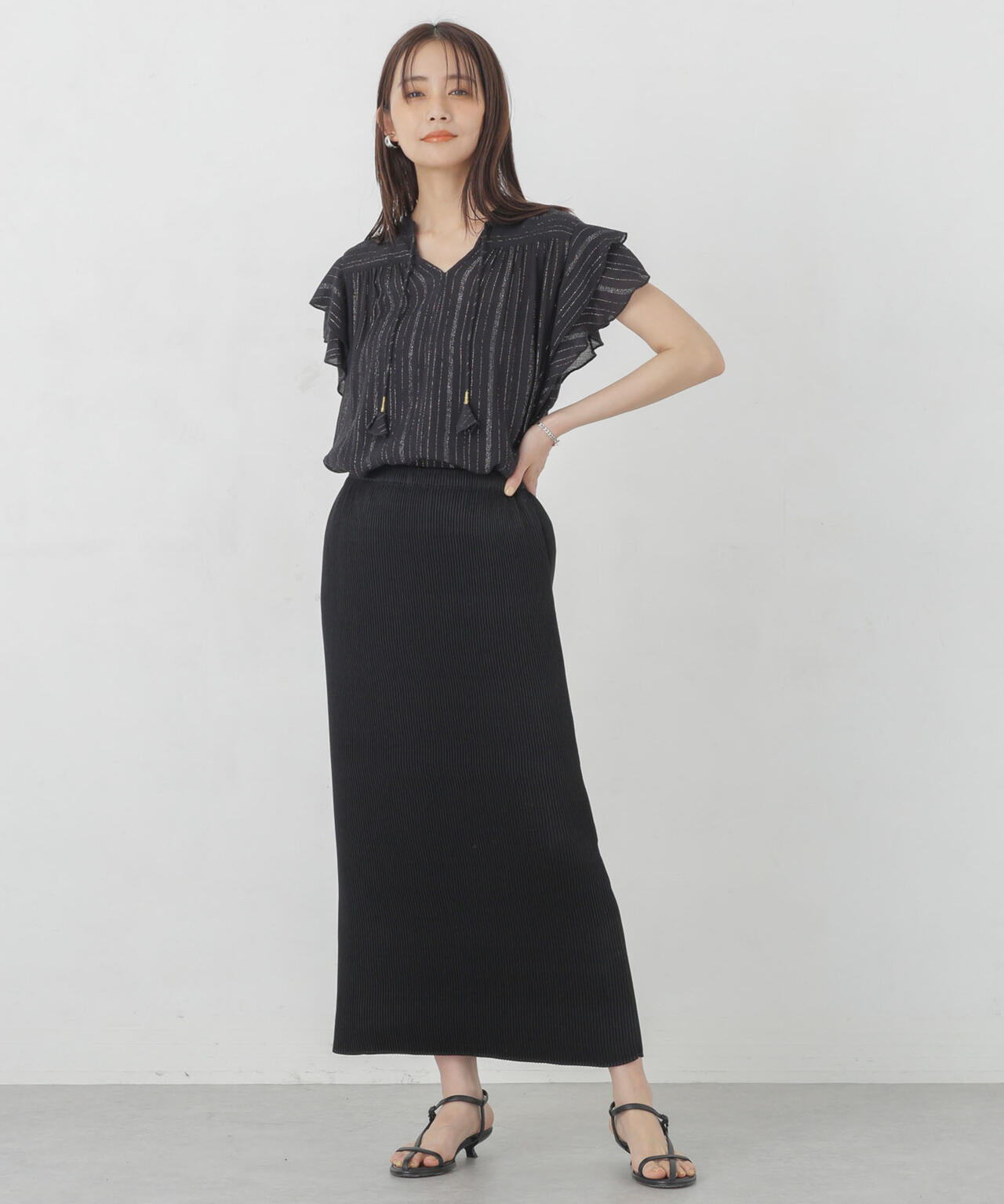 箔プリントプリーツスカート 6694230304