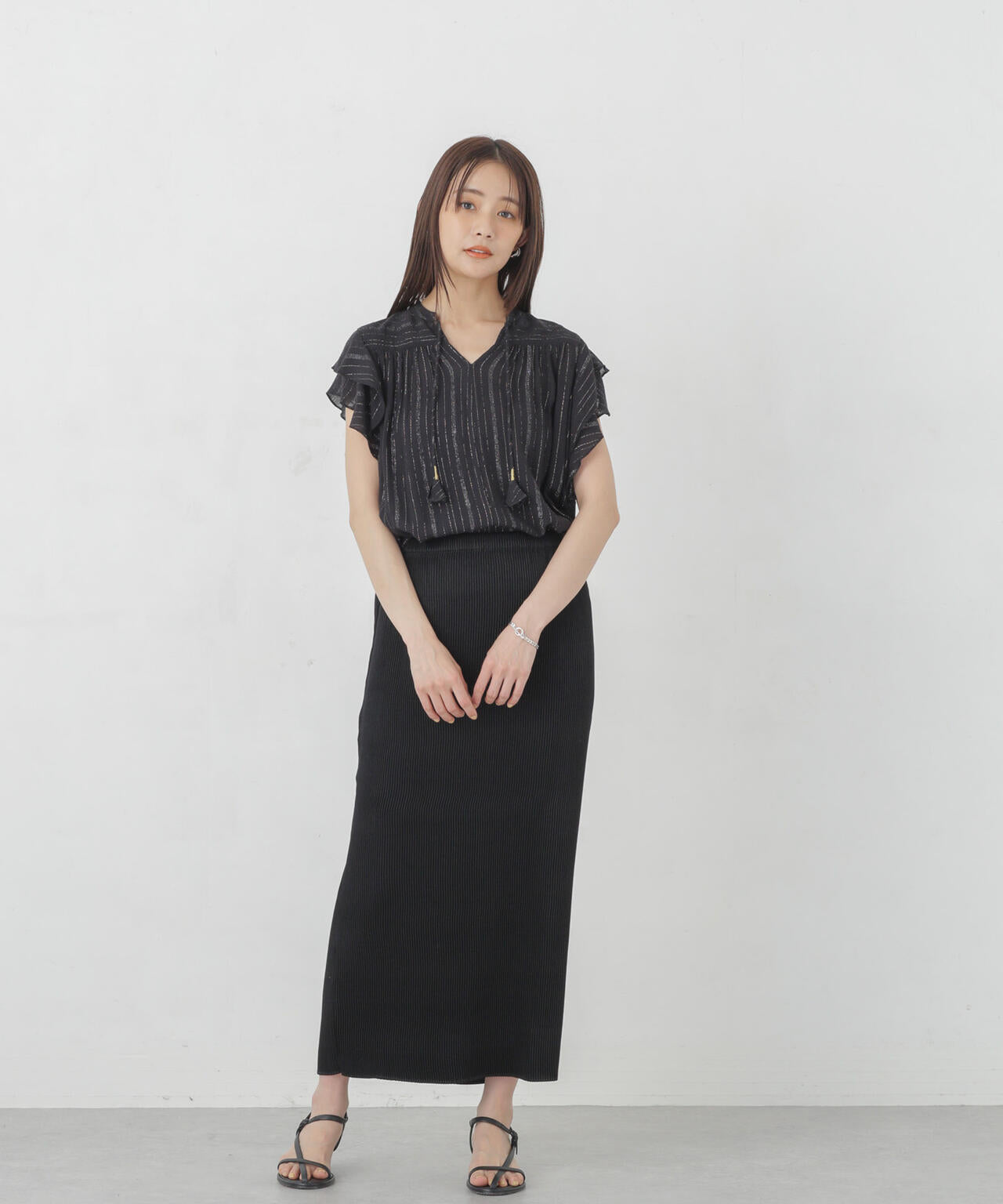 箔プリントプリーツスカート 6694230304