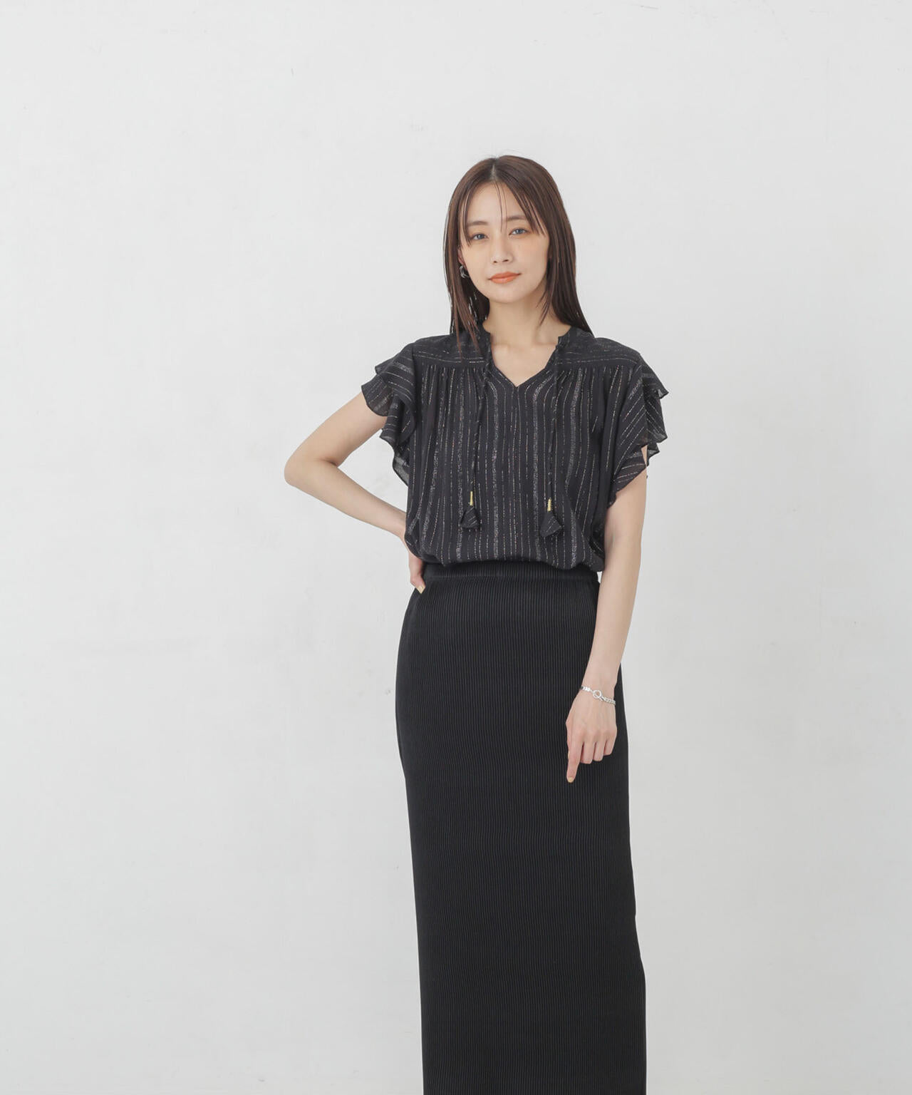 箔プリントプリーツスカート 6694230304