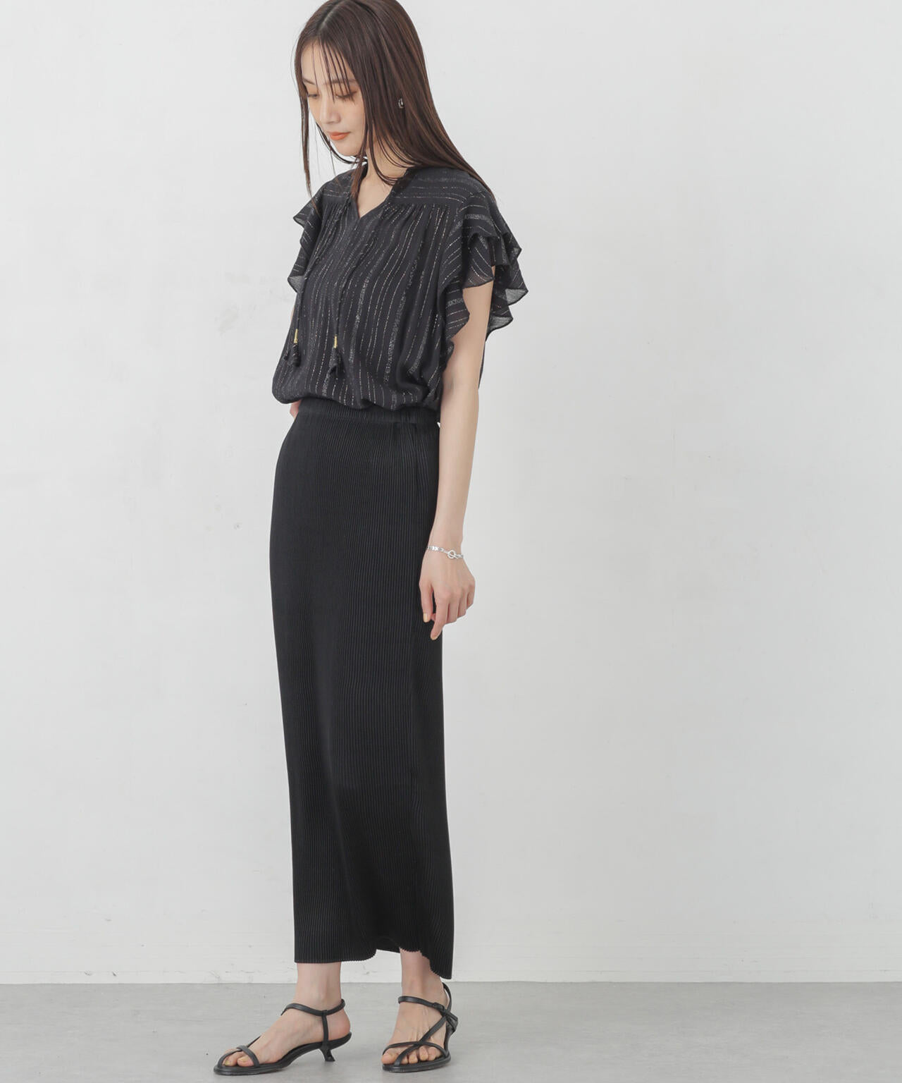 箔プリントプリーツスカート 6694230304