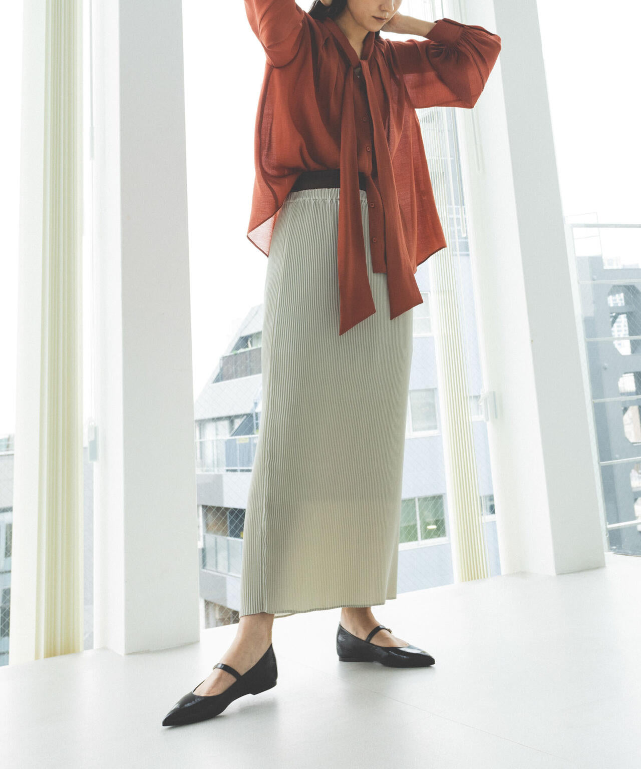 箔プリントプリーツスカート 6694230304