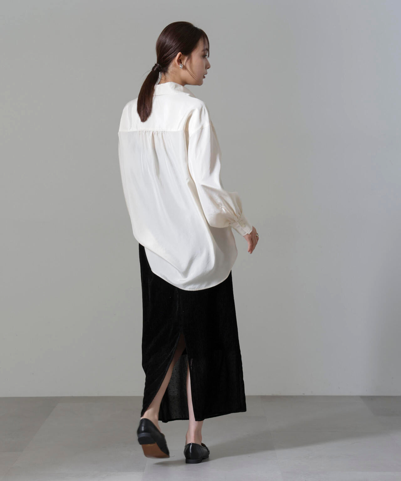 ストライプベロアIラインスカート 6694230306