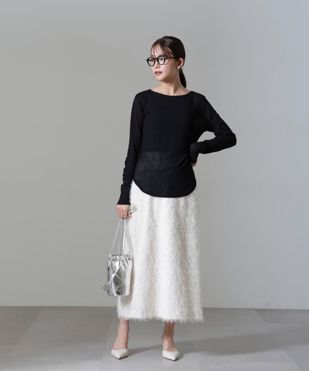 フリンジジャガードIラインスカート(セットアップ可) 6694230311