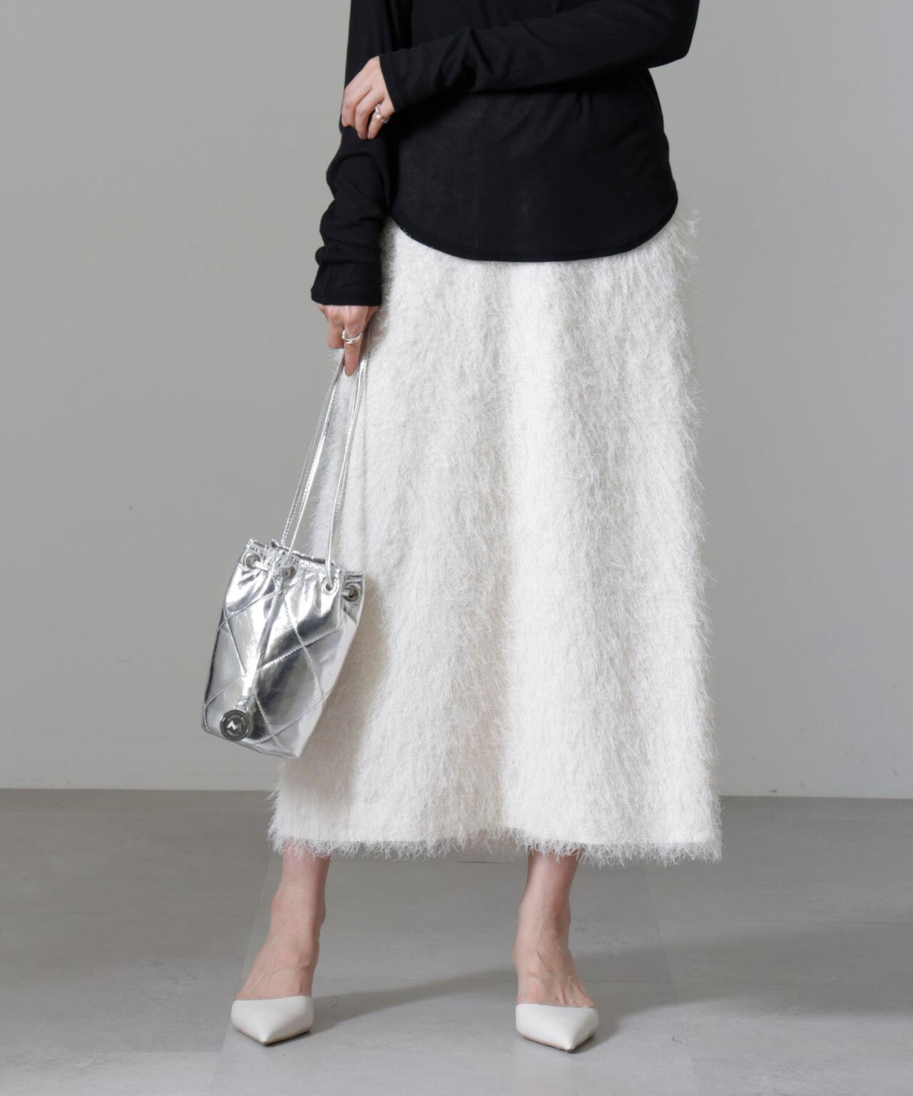 フリンジジャガードIラインスカート(セットアップ可) 6694230311