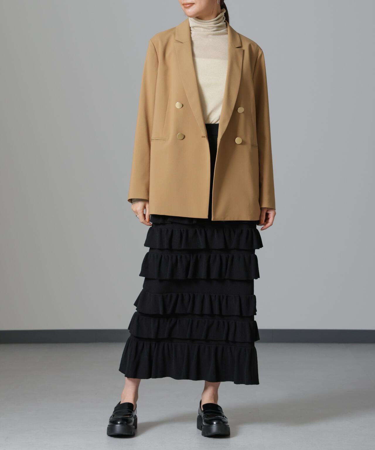 フリルニットスカート 6694230319