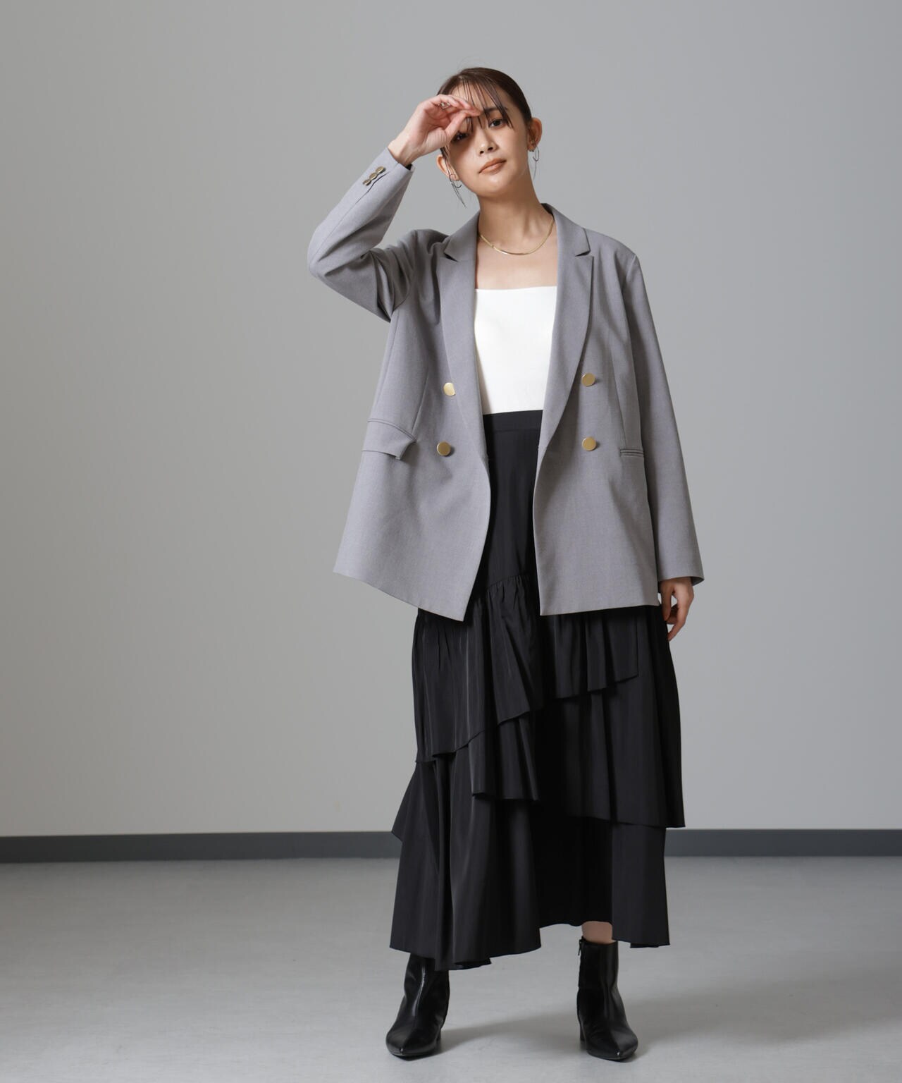 オーバーラップティアードスカート 6694230320