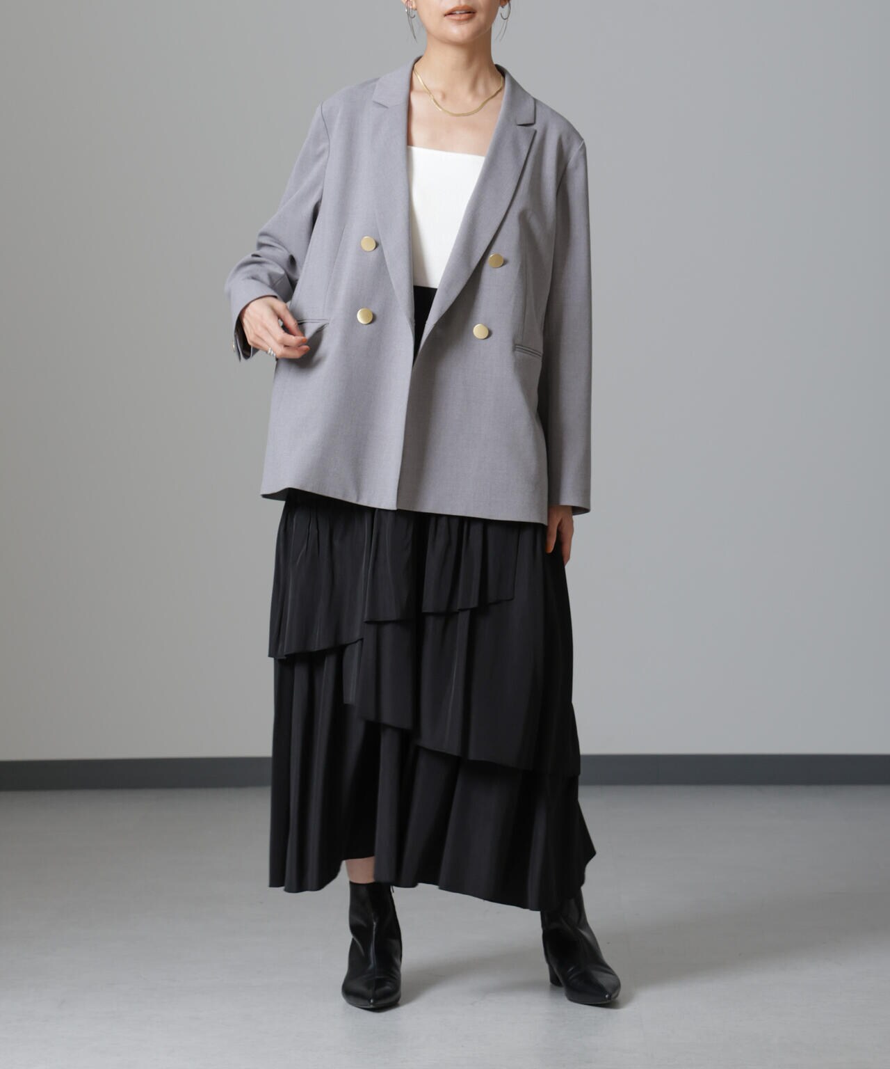 オーバーラップティアードスカート 6694230320