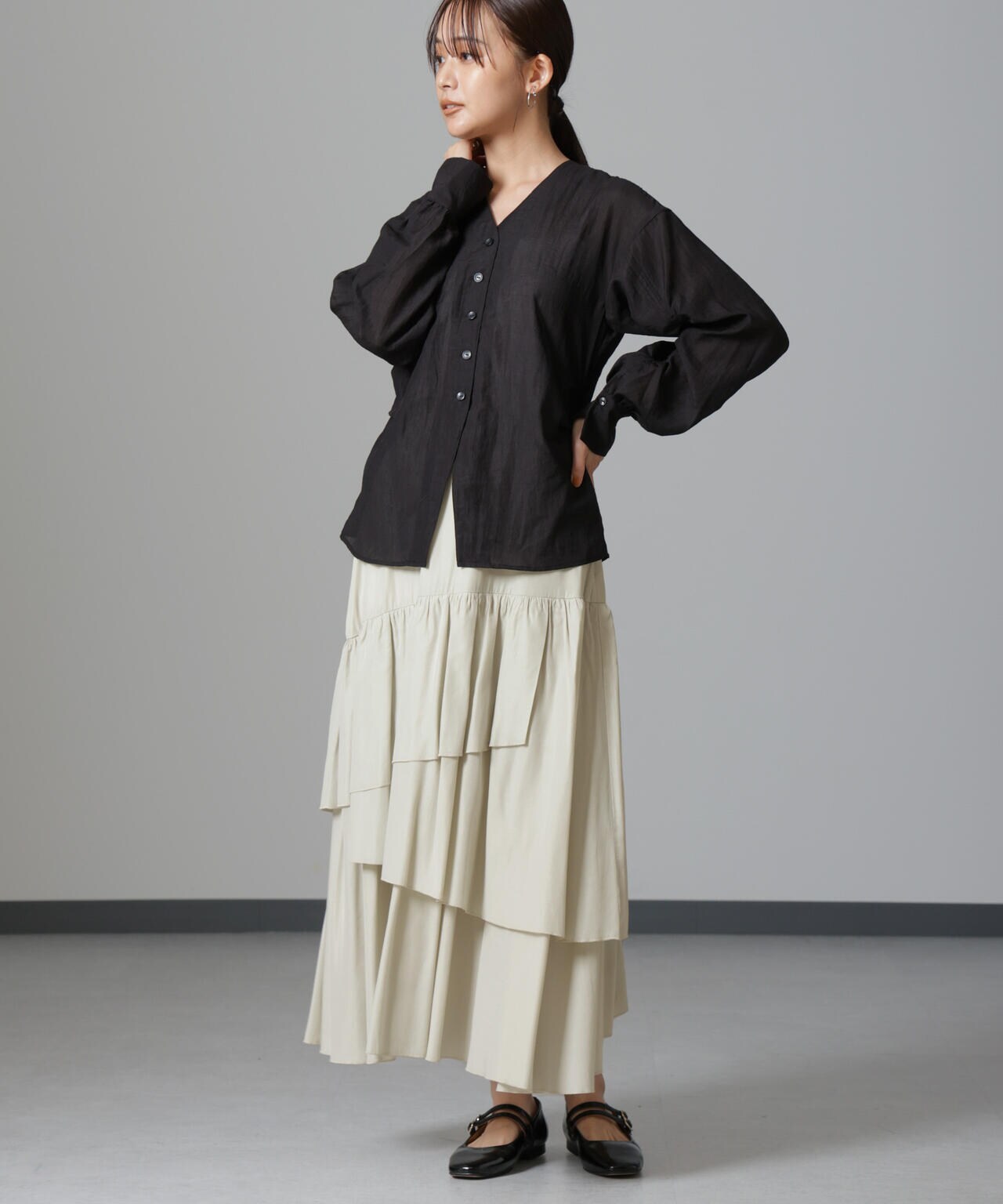 オーバーラップティアードスカート 6694230320