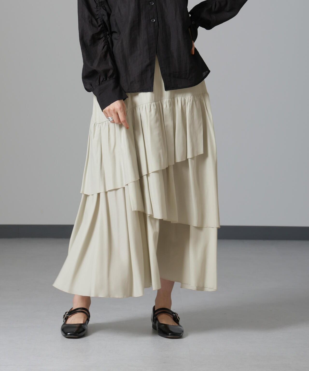 オーバーラップティアードスカート 6694230320