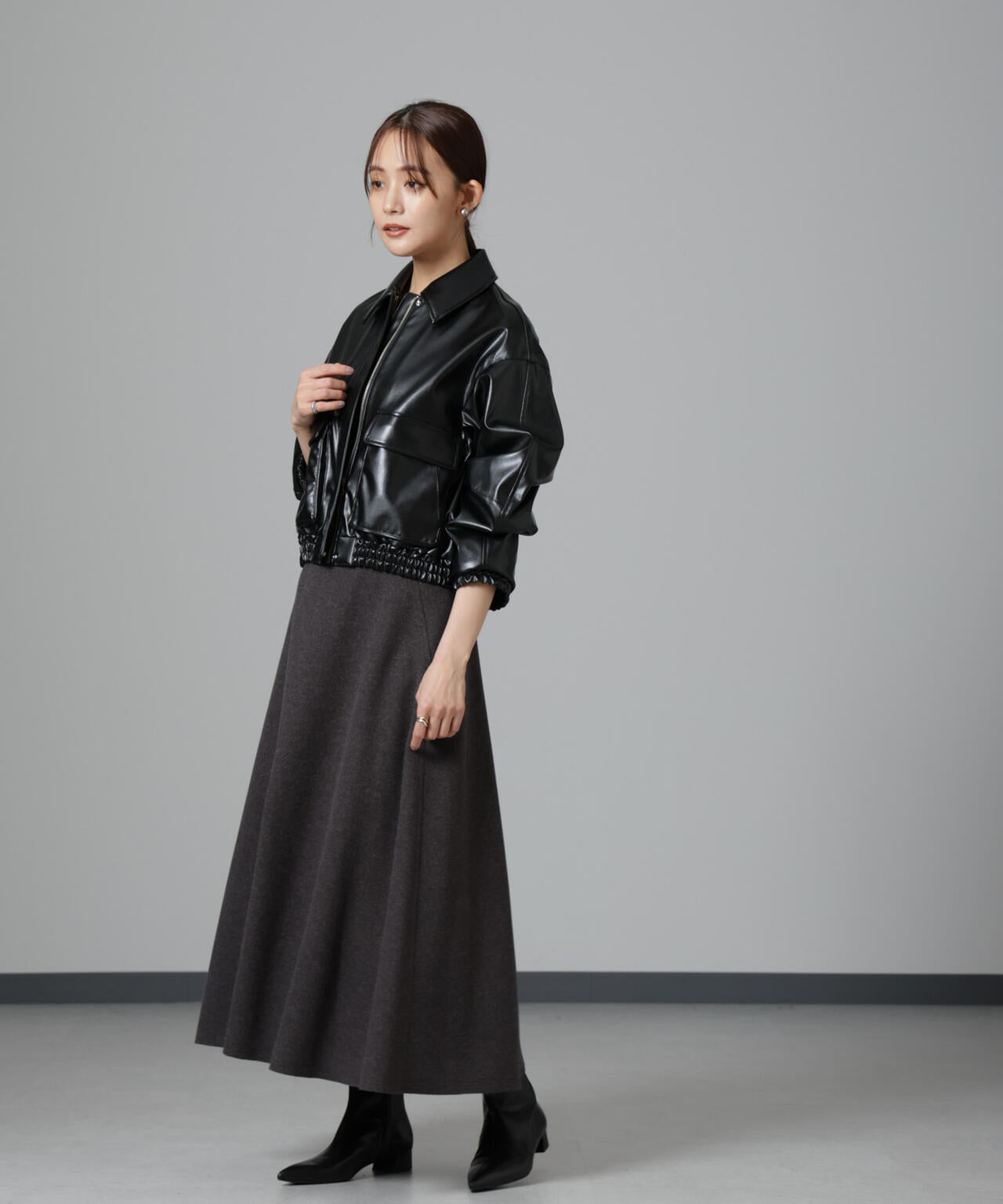 ニードルジャージーフレアスカート 6694230322