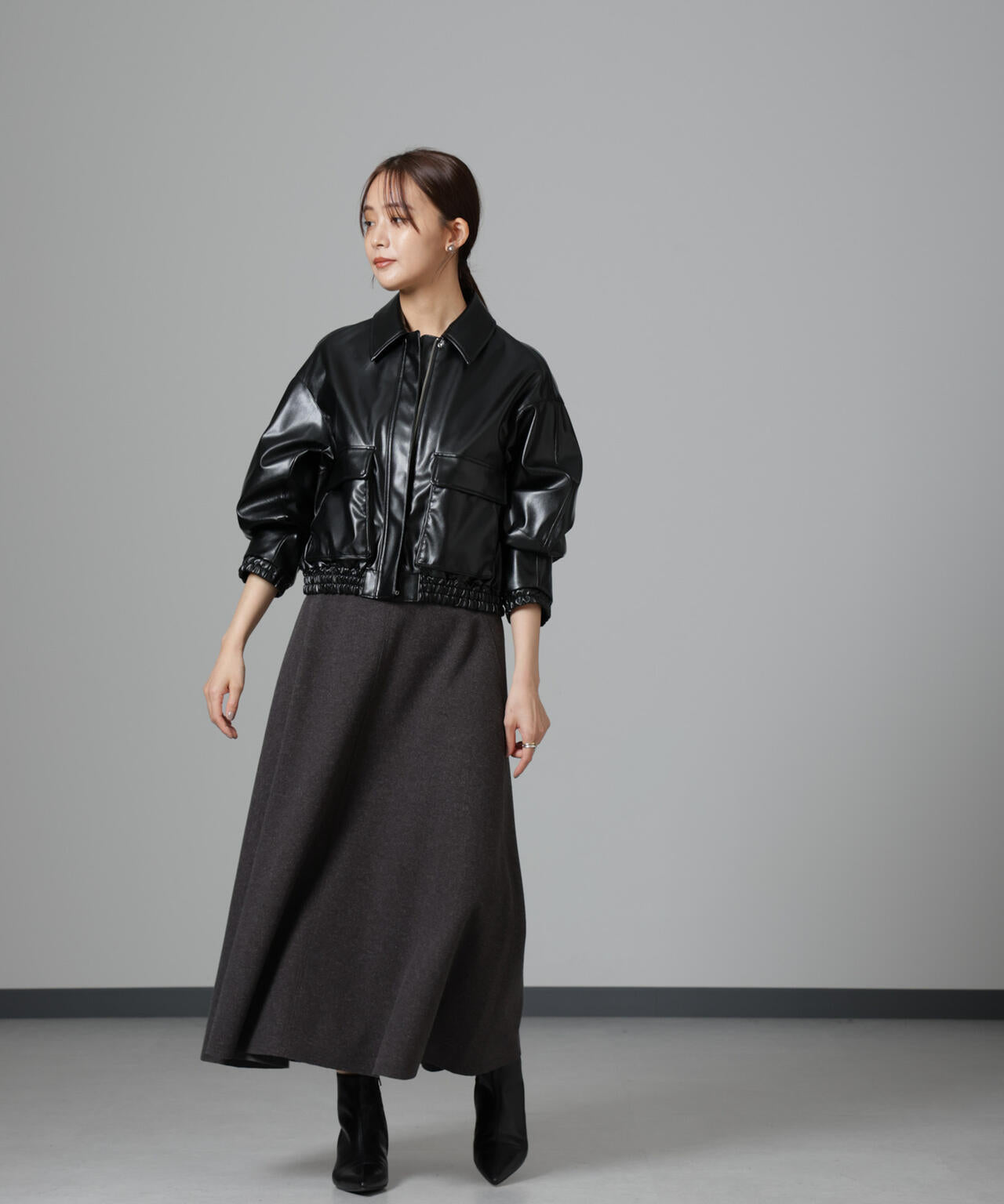 ニードルジャージーフレアスカート 6694230322