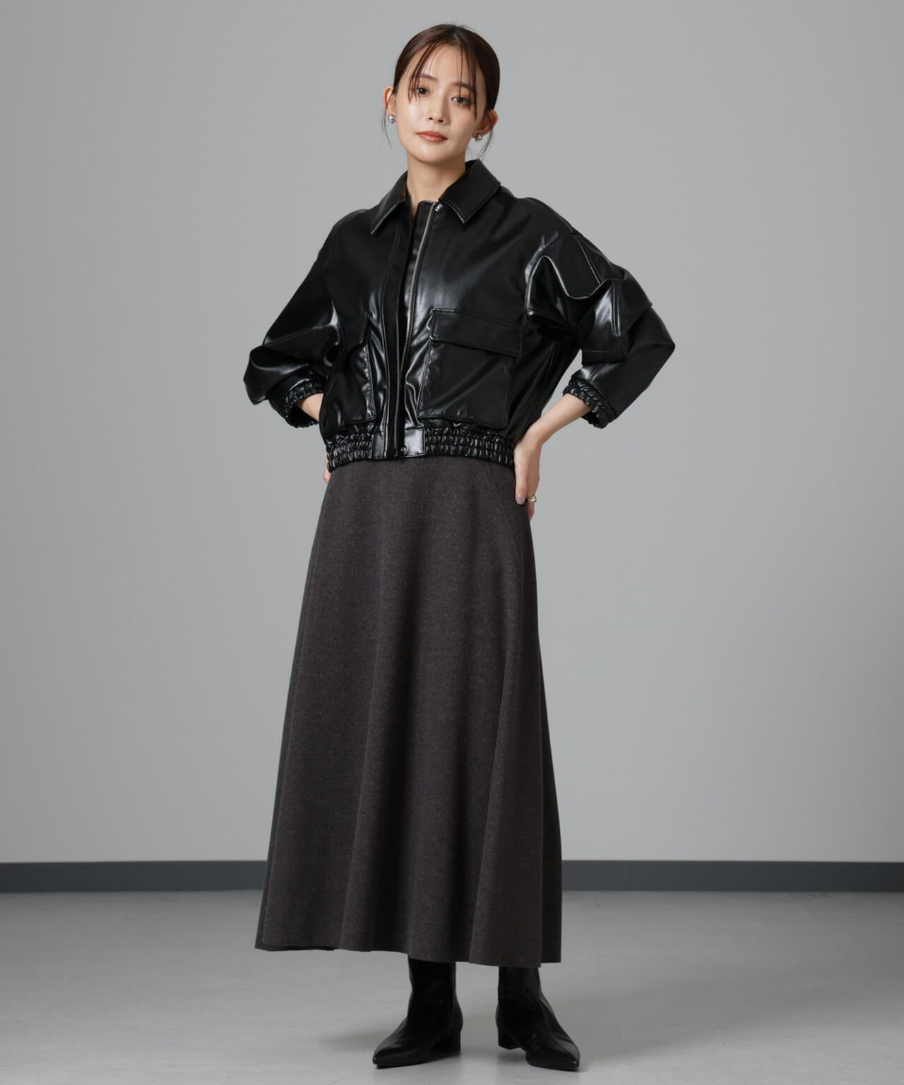 ニードルジャージーフレアスカート 6694230322