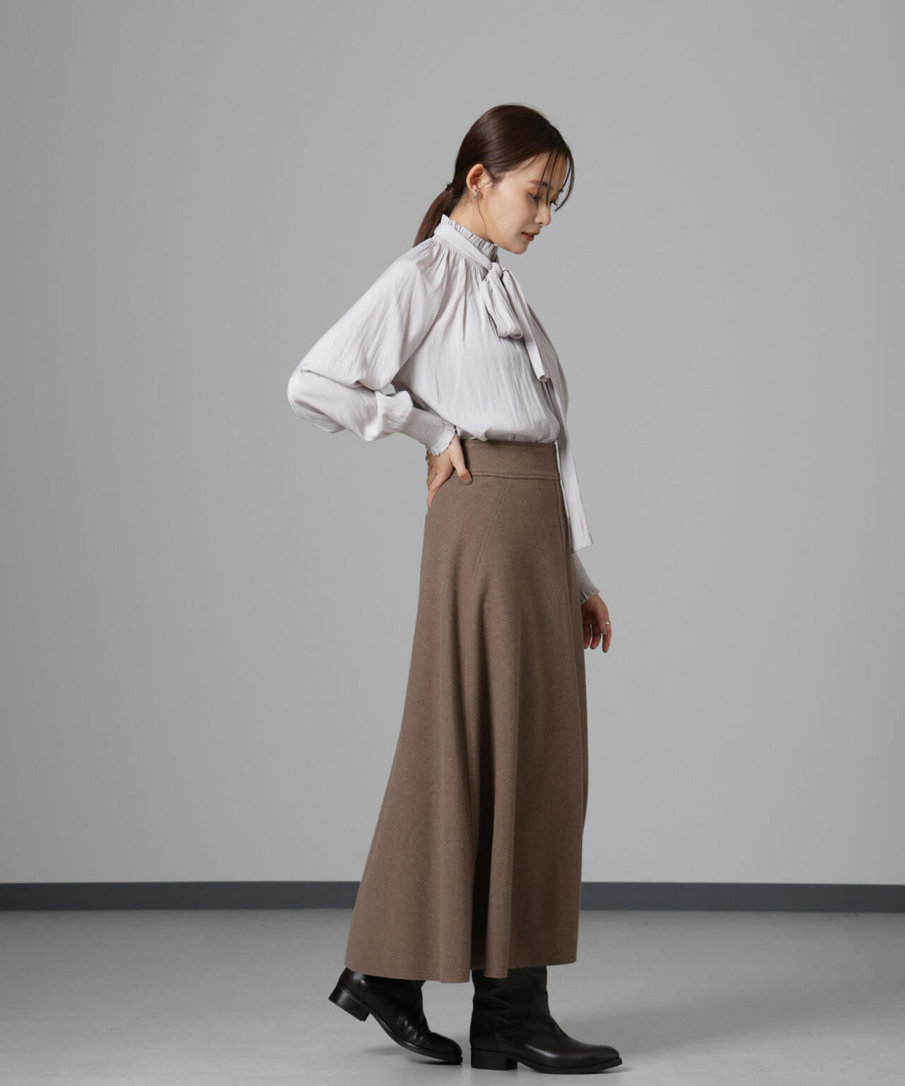 ニードルジャージーフレアスカート 6694230322