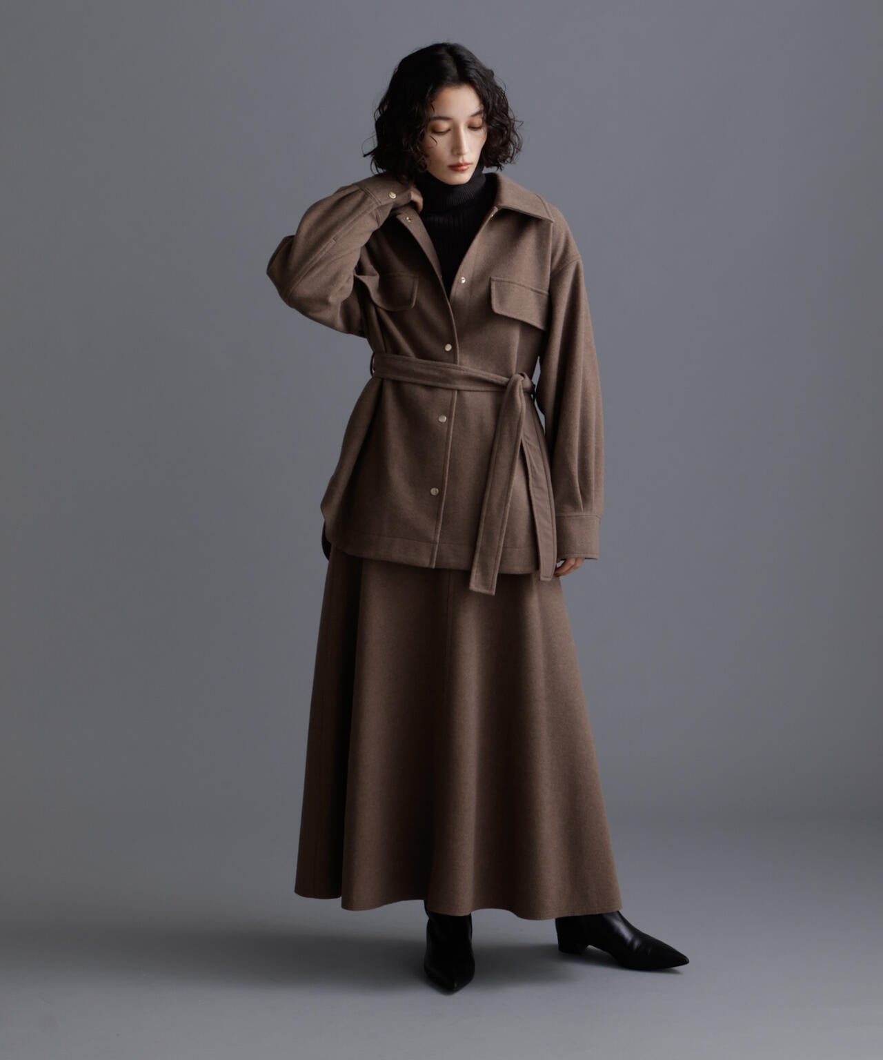 ニードルジャージーフレアスカート 6694230322