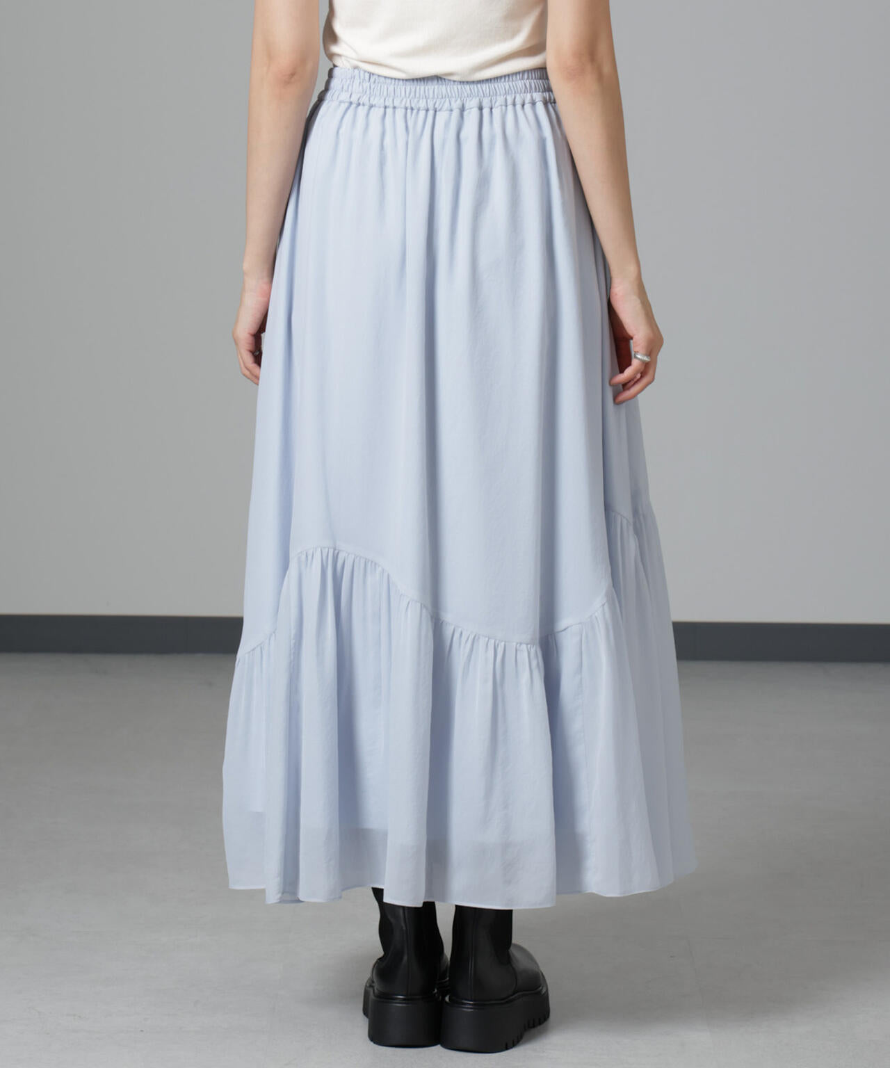 アシメティアードシフォンギャザースカート 6694230325