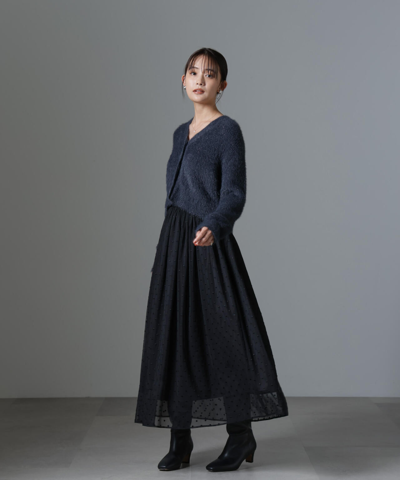 ドット刺繍チュールギャザースカート 6694230329