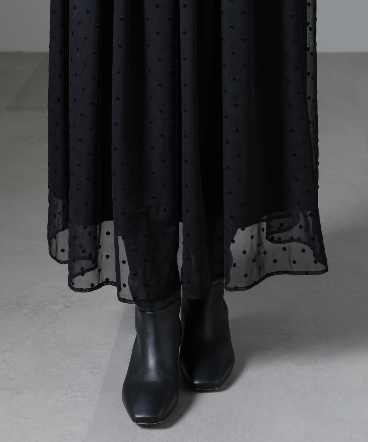ドット刺繍チュールギャザースカート 6694230329
