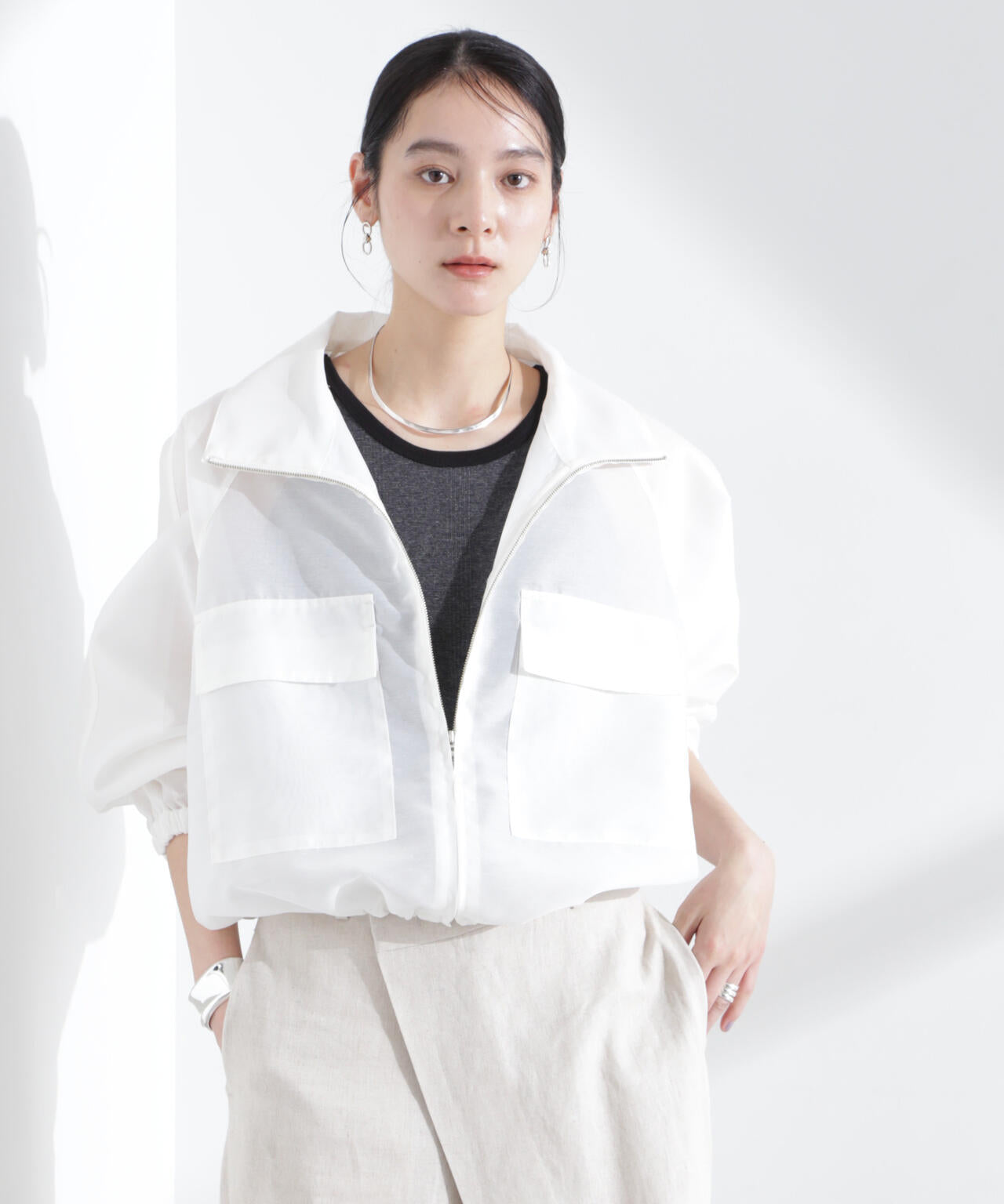 スパンオーガンジーブルゾン 6695112301