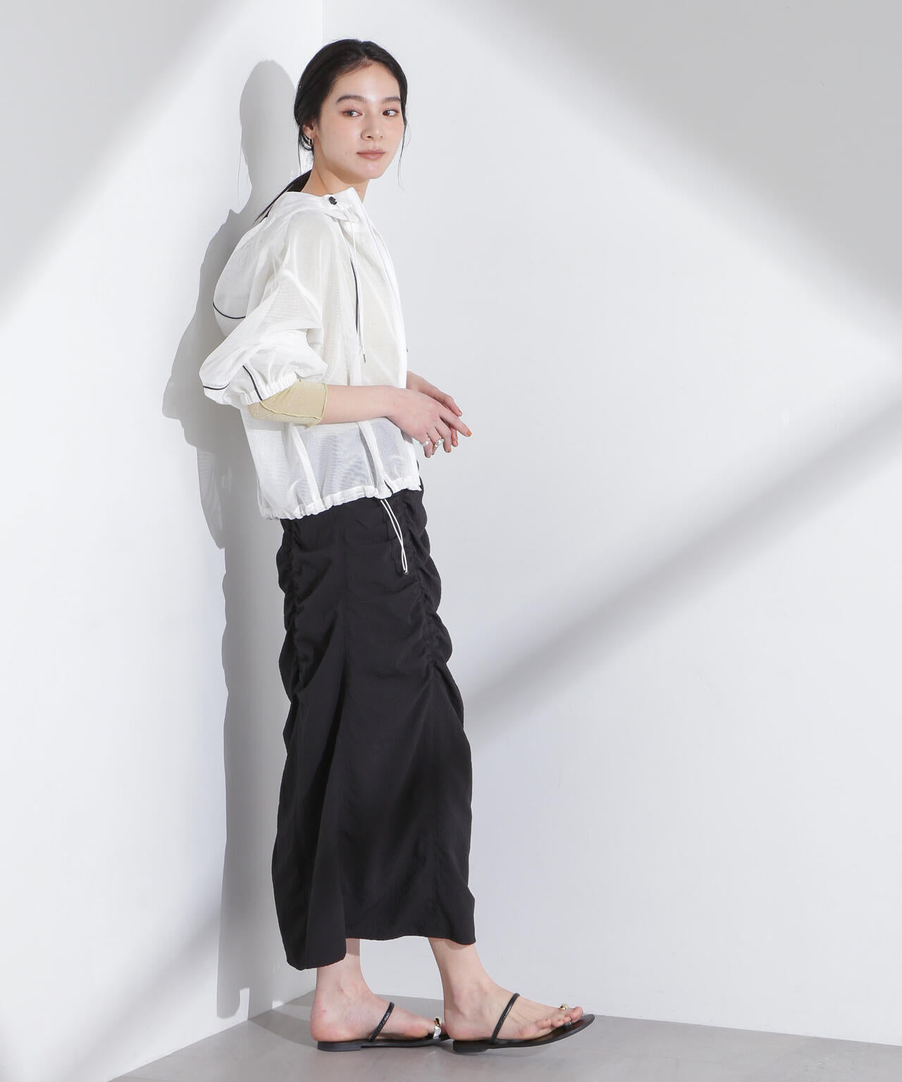 配色パイピングメッシュブルゾン 6695112305