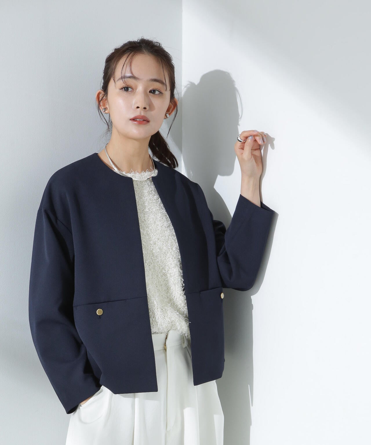 デイリーファンクション ノーカラージャケット(セットアップ可) 6695116303