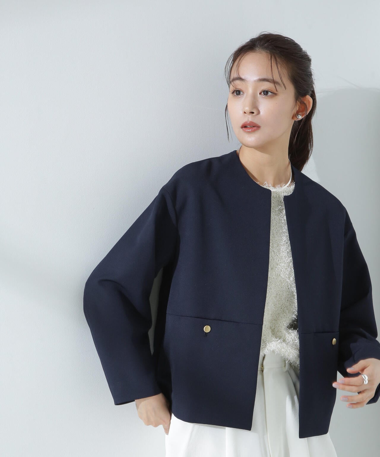 デイリーファンクション ノーカラージャケット(セットアップ可) 6695116303