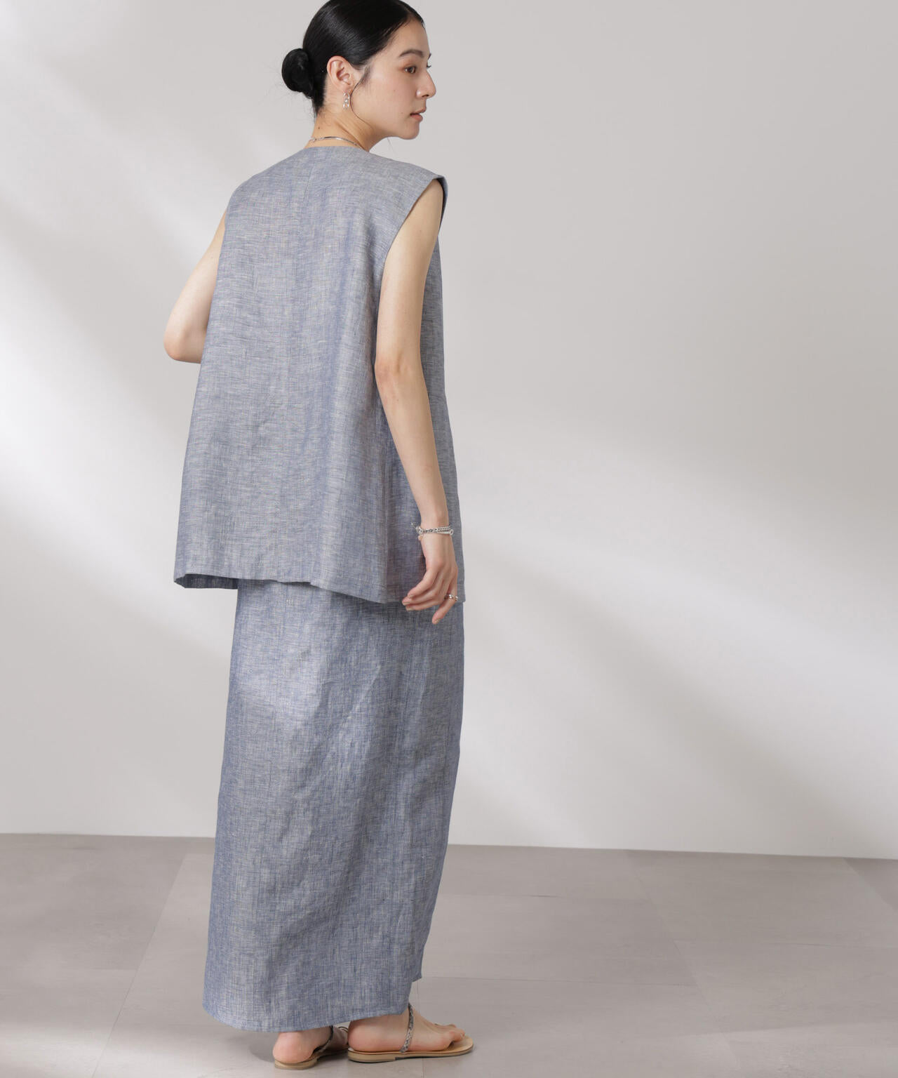 ヨーロピアンフラックス スリットポケットジレ(セットアップ可) 6695116306