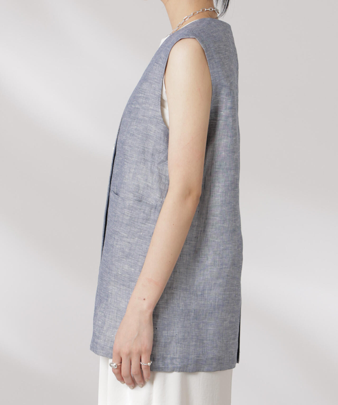 ヨーロピアンフラックス スリットポケットジレ(セットアップ可) 6695116306