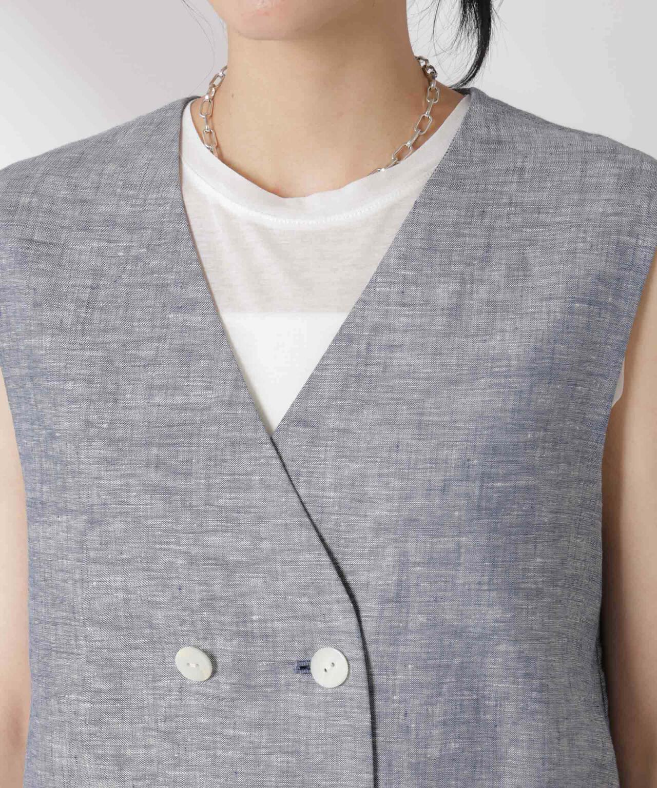 ヨーロピアンフラックス スリットポケットジレ(セットアップ可) 6695116306