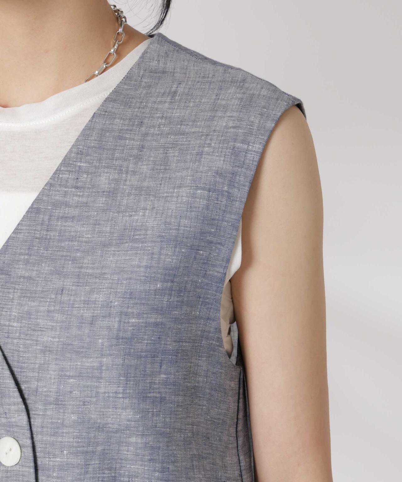 ヨーロピアンフラックス スリットポケットジレ(セットアップ可) 6695116306