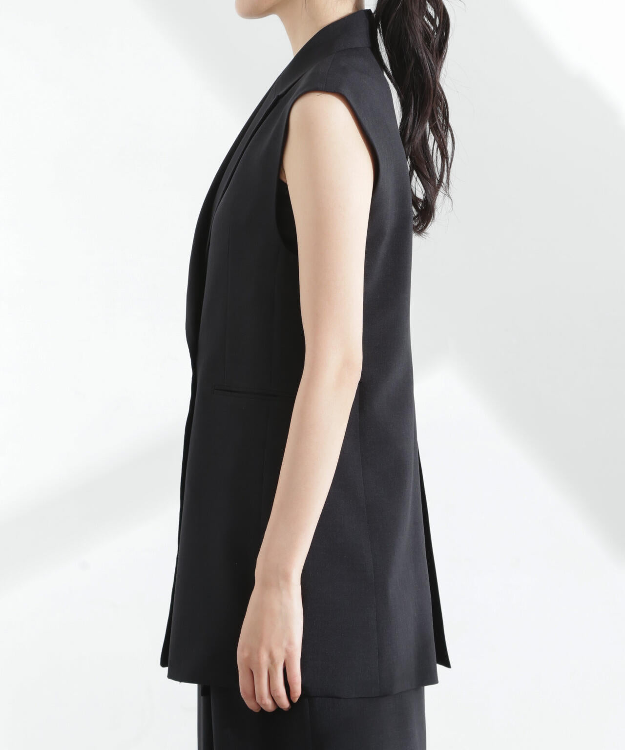 メランジドライ テーラードダブルジレ(セットアップ可) 6695116309