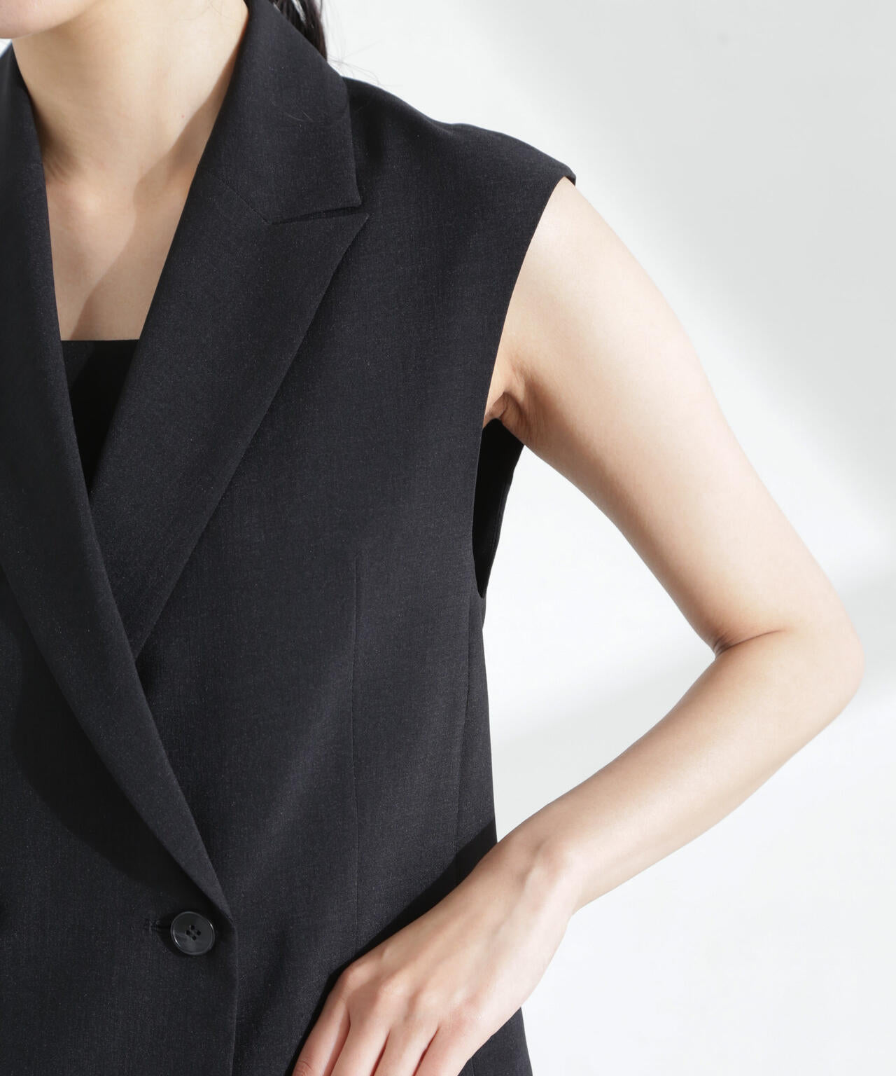 メランジドライ テーラードダブルジレ(セットアップ可) 6695116309